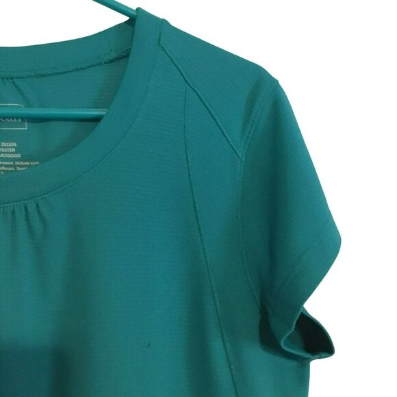 L. L. Bean Performance Tee Short Sleeve Pullover Women's Large Aqua Activewear - Picture 4 of 8